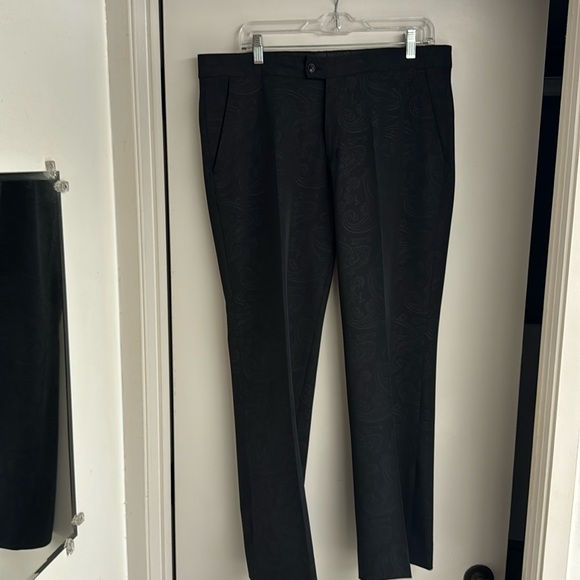 Vintage 90s low waist full leg paisley imprinted dress pants by tween 42/32